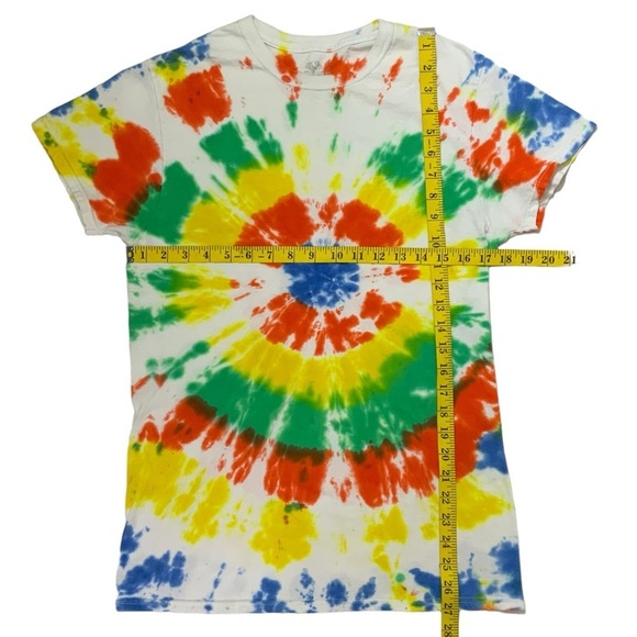 Tie Dye Hand Crafted Tee Shirt Cotton Short Sleeve Women Multicolor Small - Picture 2 of 14